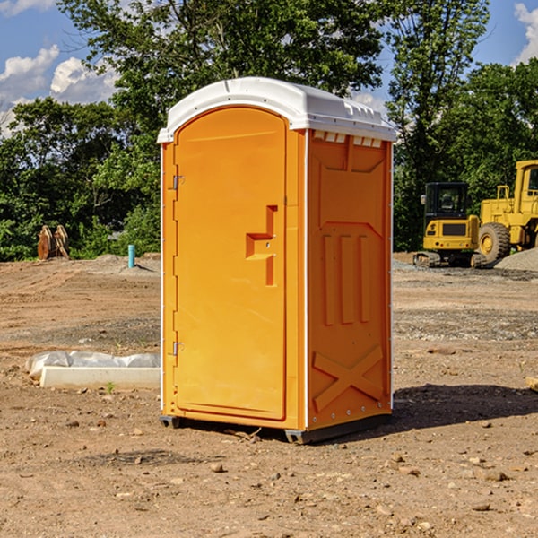 how often are the portable restrooms cleaned and serviced during a rental period in Clopton